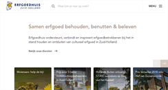 Desktop Screenshot of erfgoedhuis-zh.nl